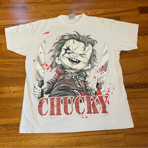 Y2K Chucky Child’s Play Vintage T-shirt Rap Tee Insane Horror Movie Promo